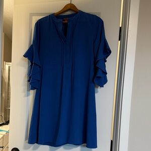 Vince Camuto Royal Blue Ruffle Sleeve Tunic